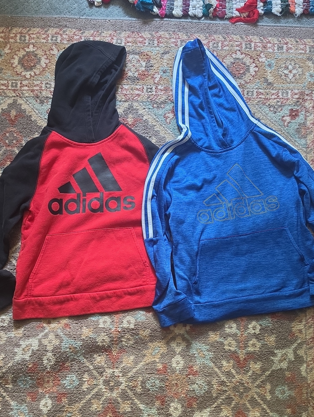 adidas Youth Red & Blue Logo Hoodies Set Boys Medium 2